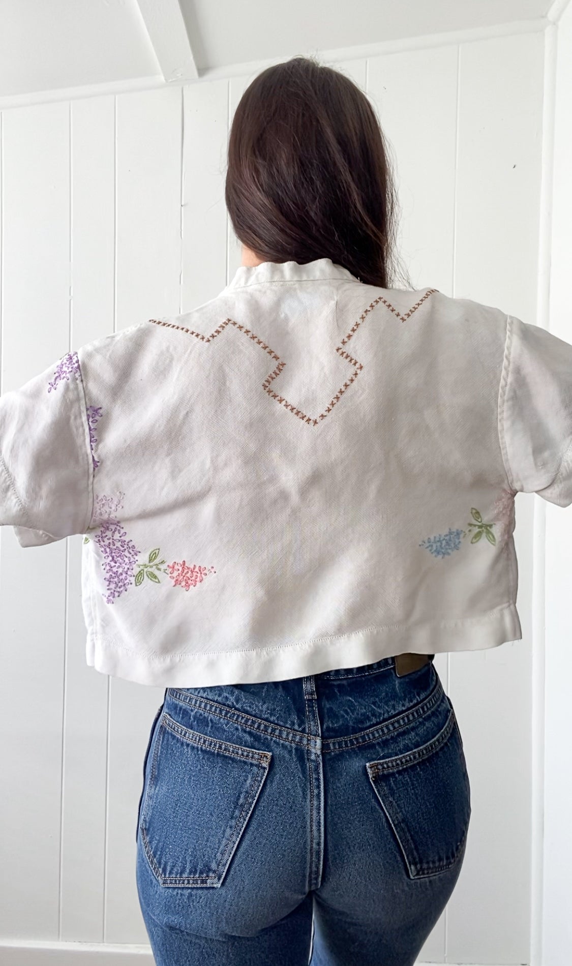 Upcycled Vintage Tie-Front Blouse