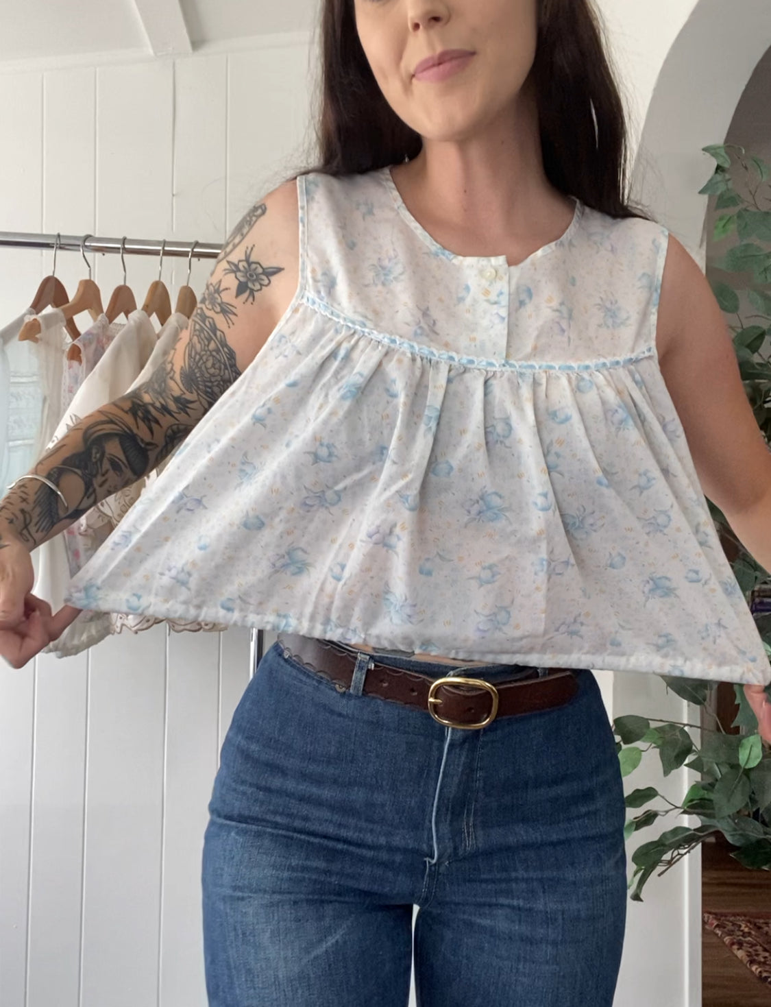 Reworked Vintage Nightgown Top