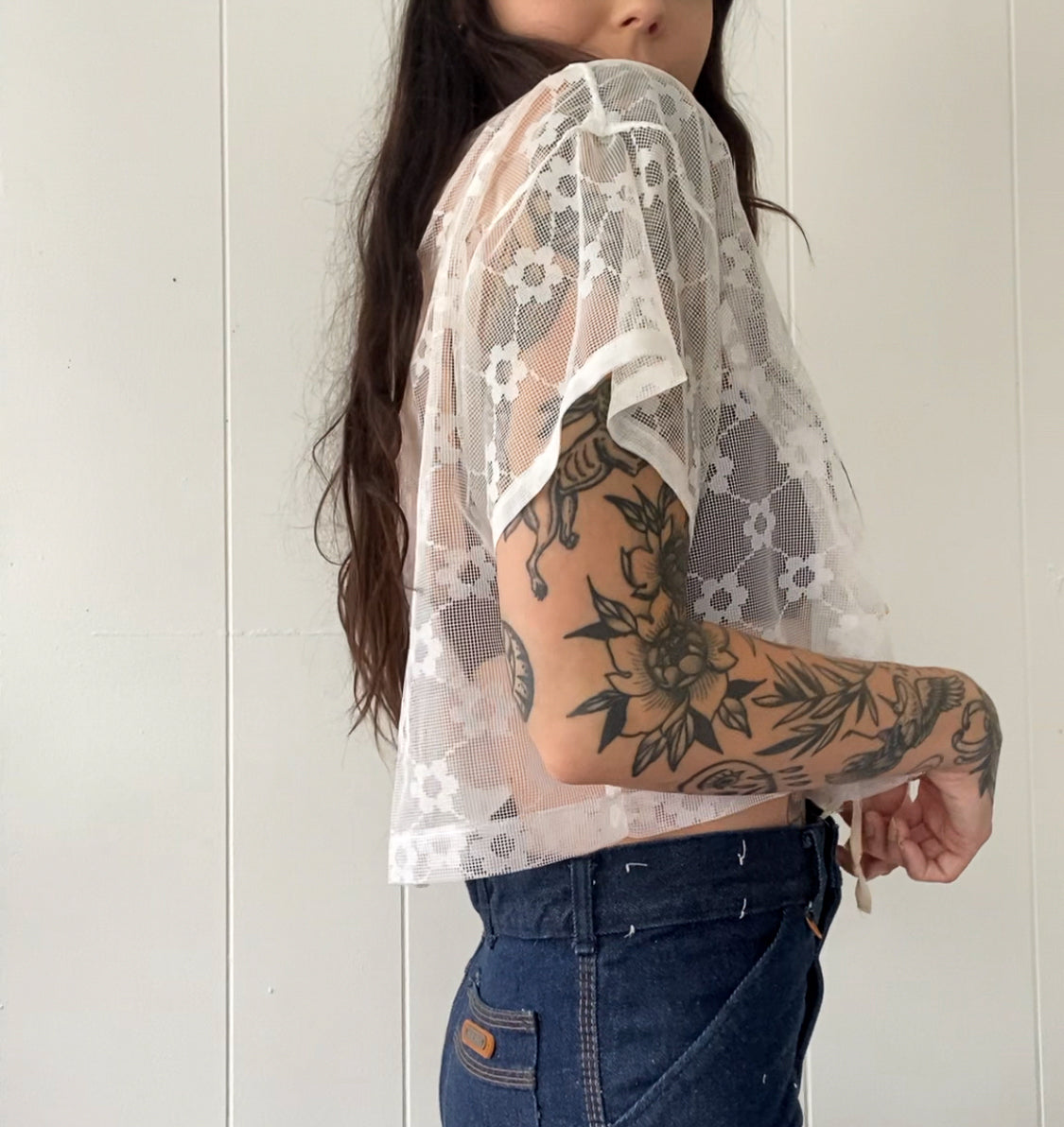 Upcycled Tie Front Daisy Chain Blouse