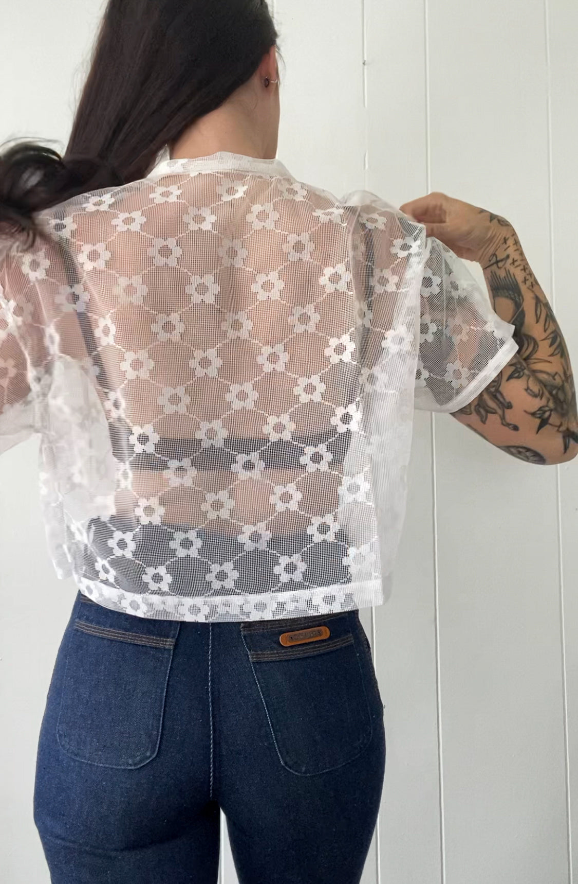Upcycled Tie Front Daisy Chain Blouse