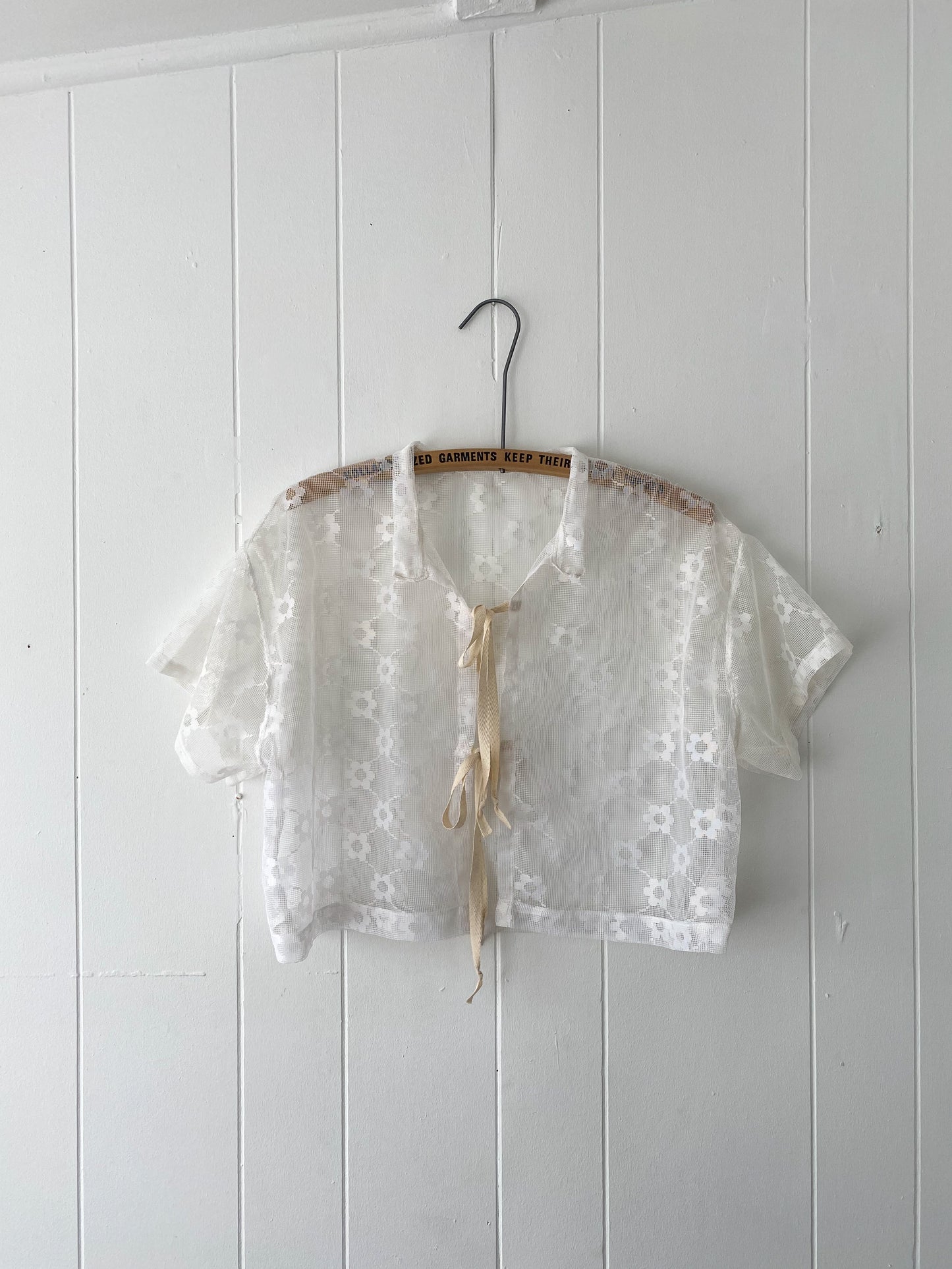 Upcycled Tie Front Daisy Chain Blouse