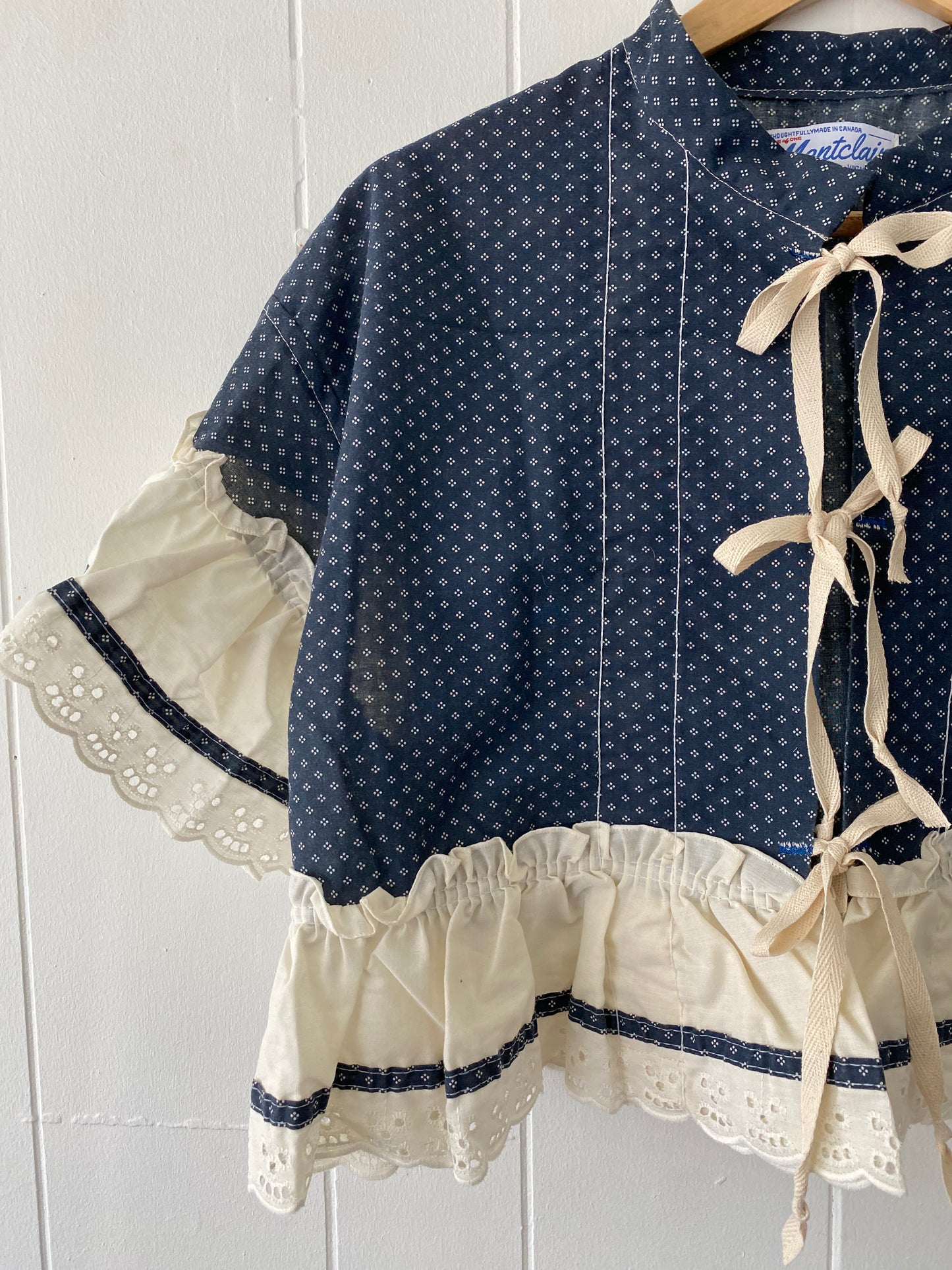 Upcycled Tie Front Blouse
