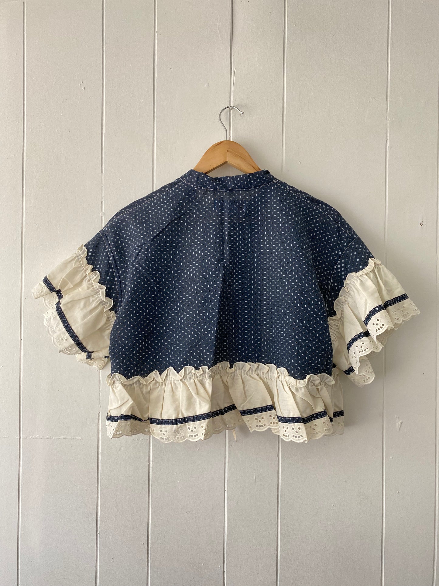 Upcycled Tie Front Blouse