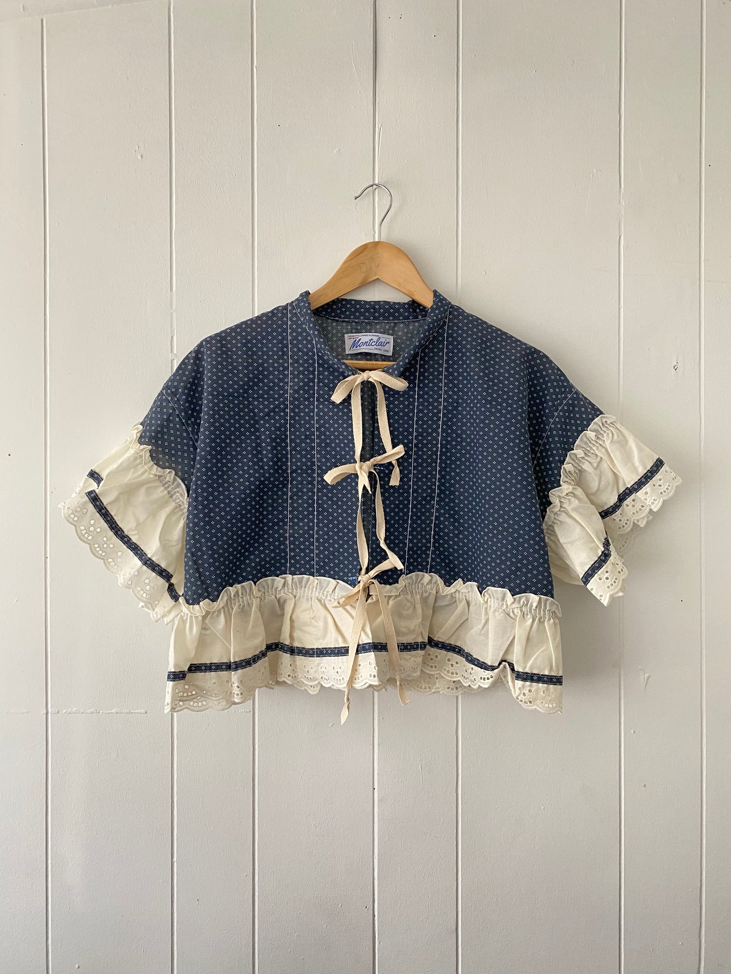 Upcycled Tie Front Blouse