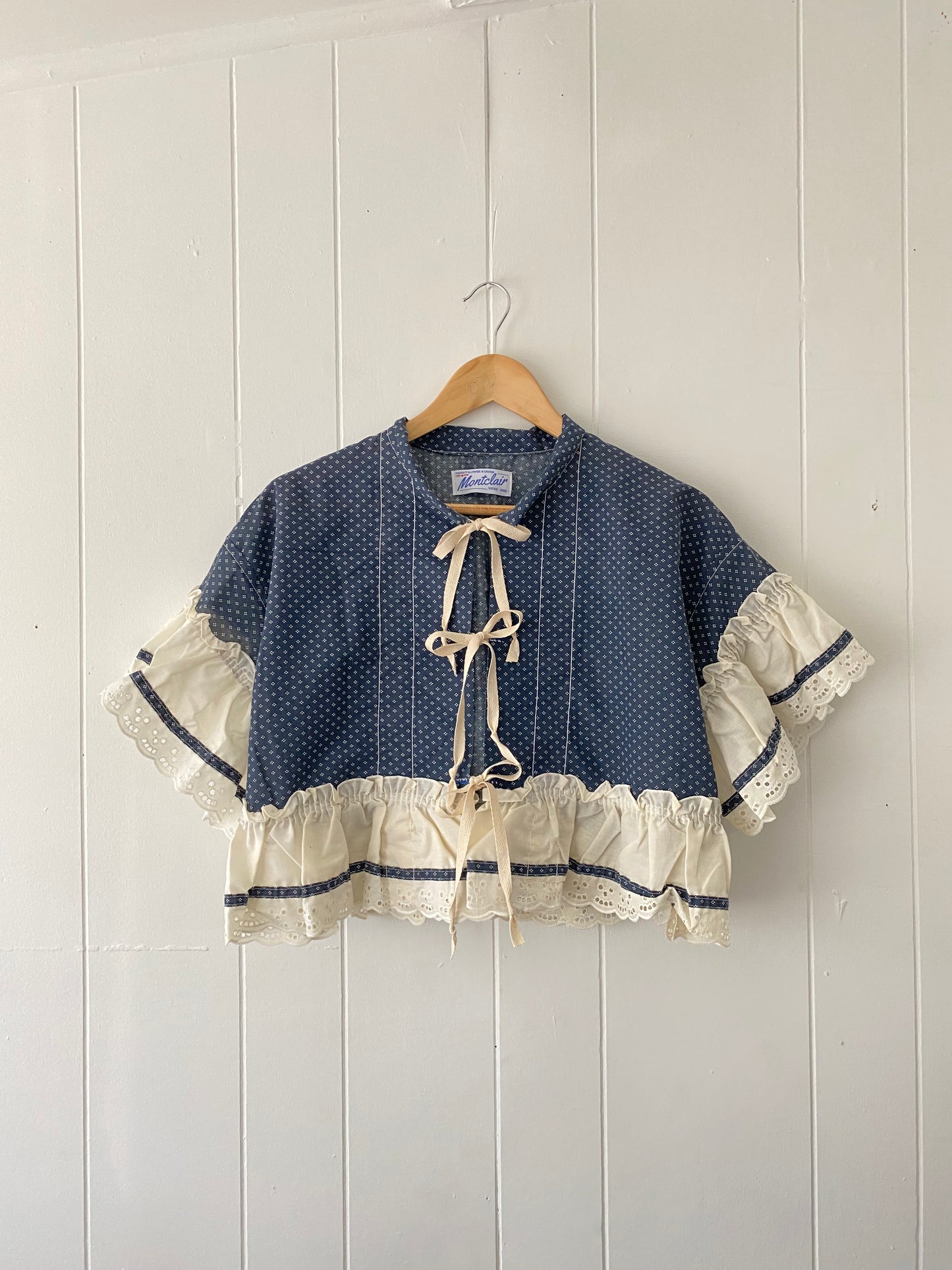 Upcycled Tie Front Blouse