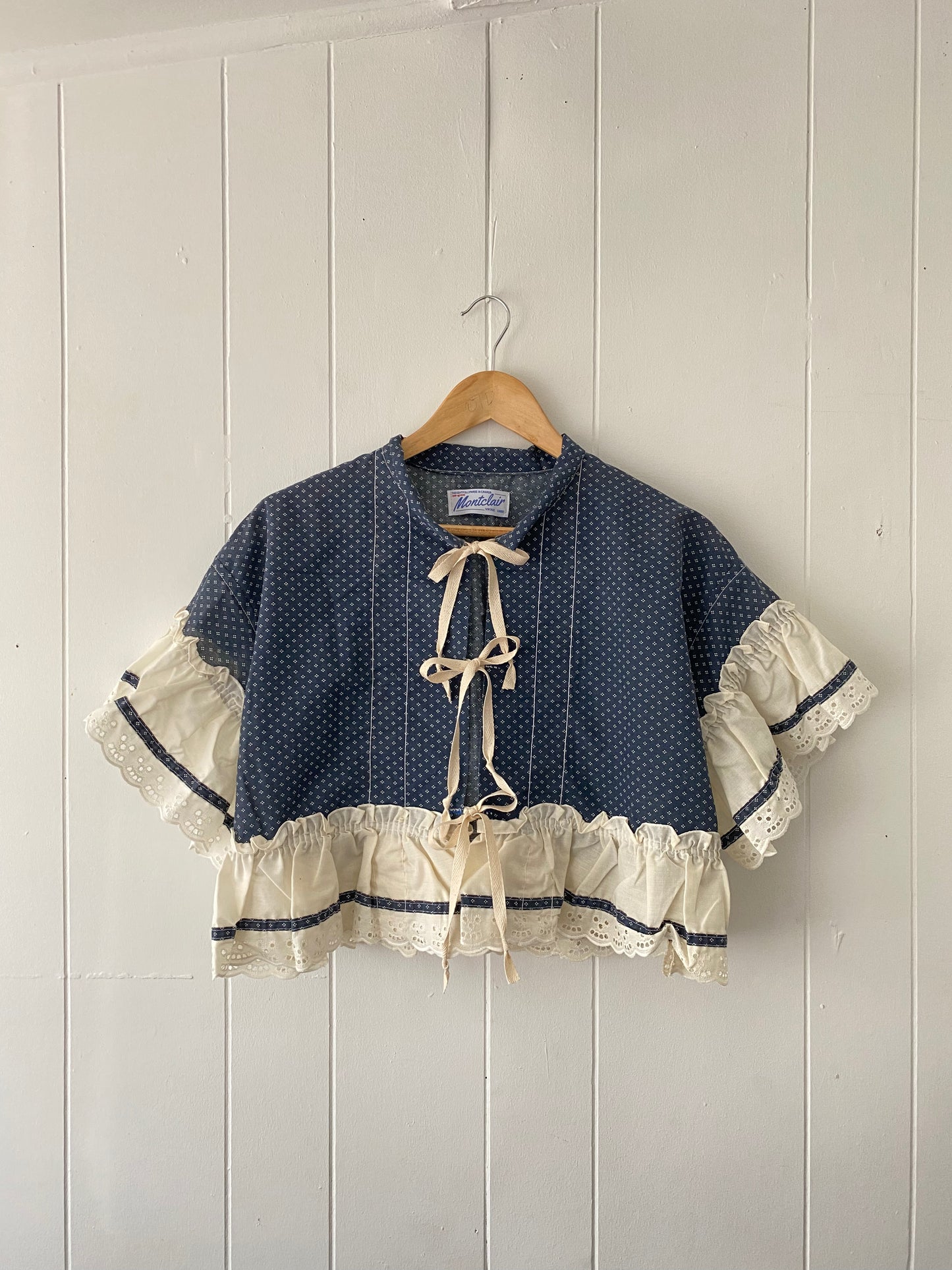 Upcycled Tie Front Blouse
