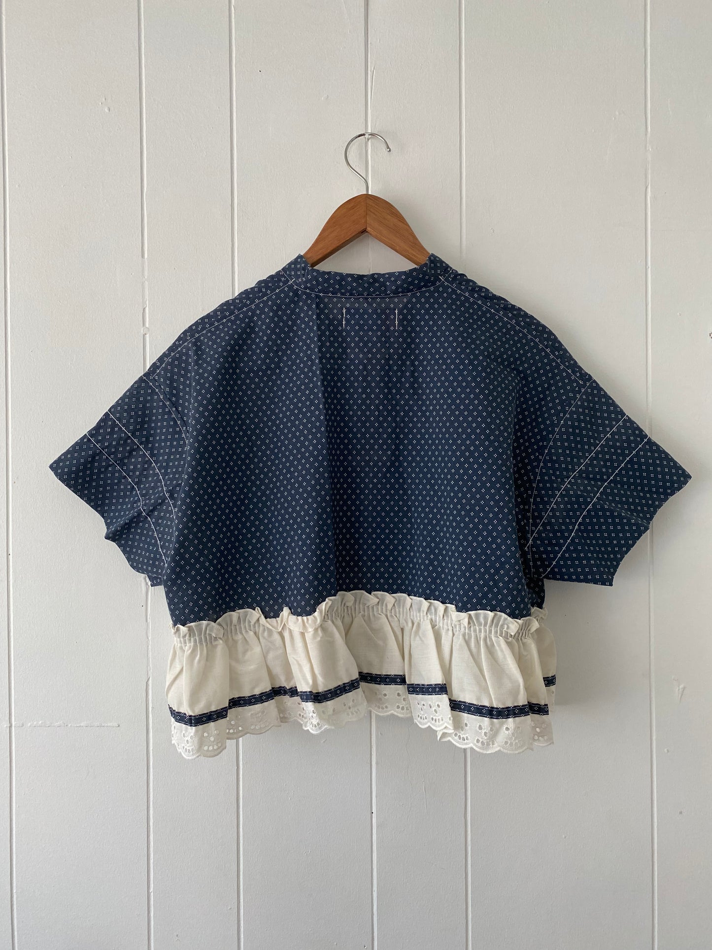 Upcycled Tie Front Blouse