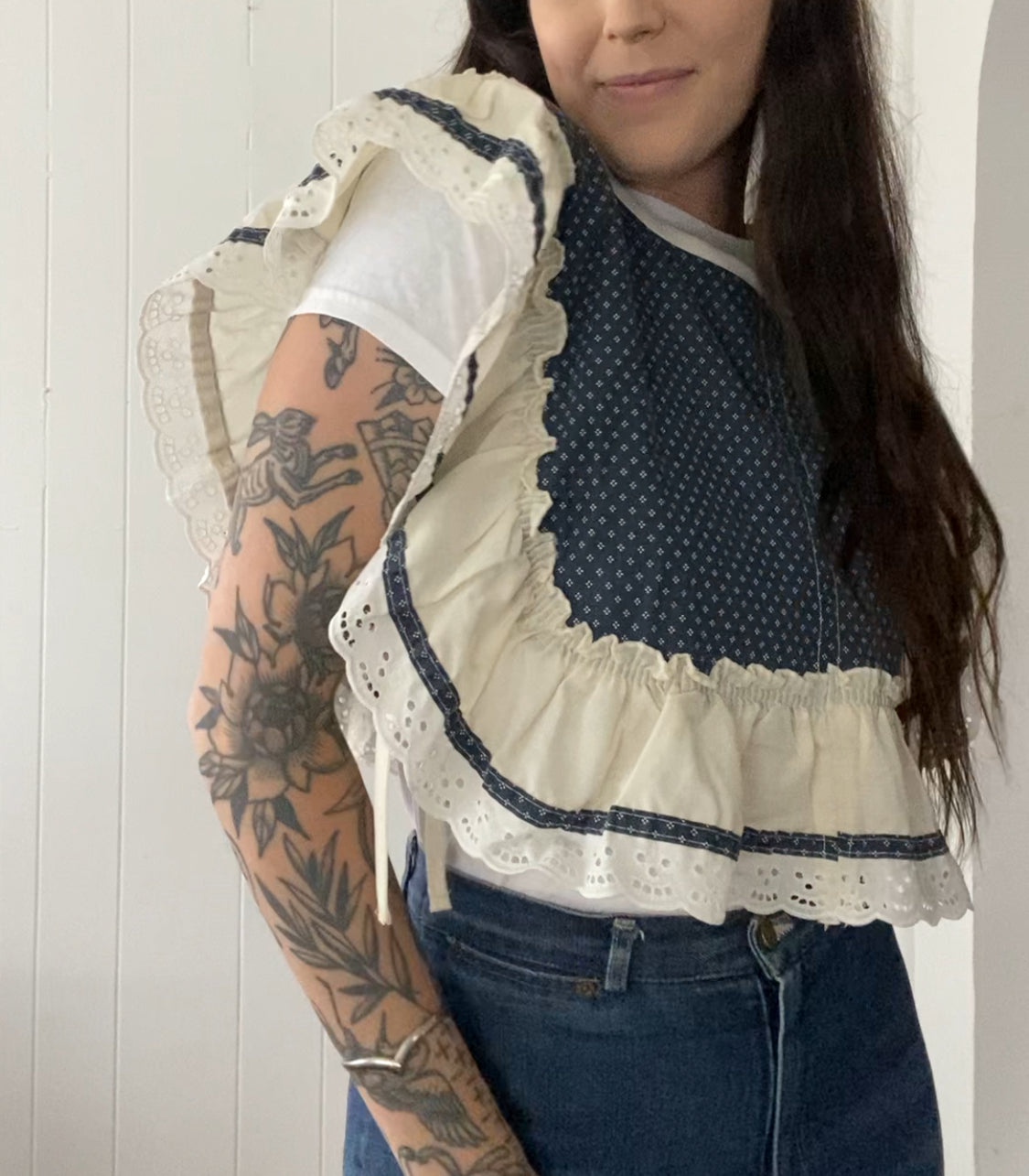 Upcycled Vintage Side Tie Vest