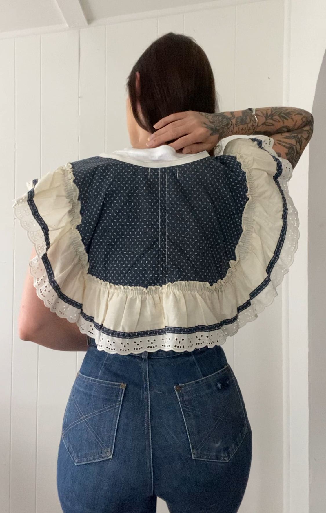 Upcycled Vintage Side Tie Vest