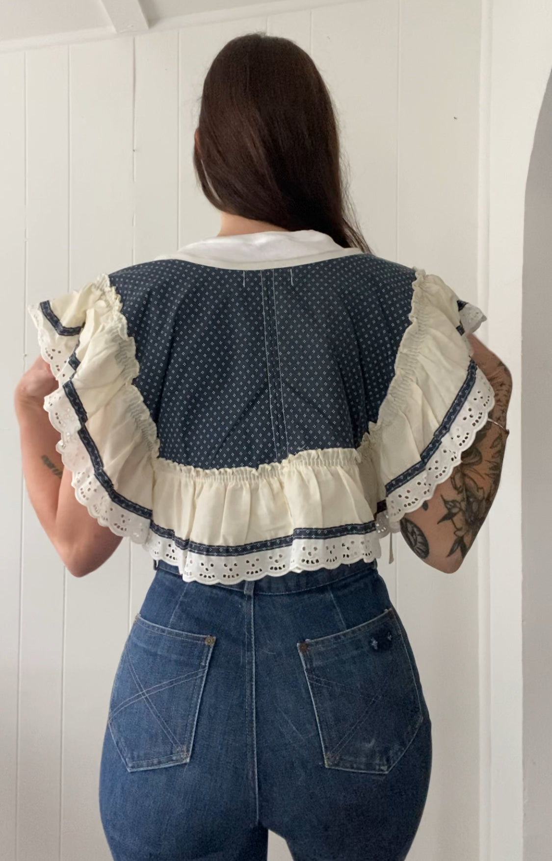 Upcycled Vintage Side Tie Vest