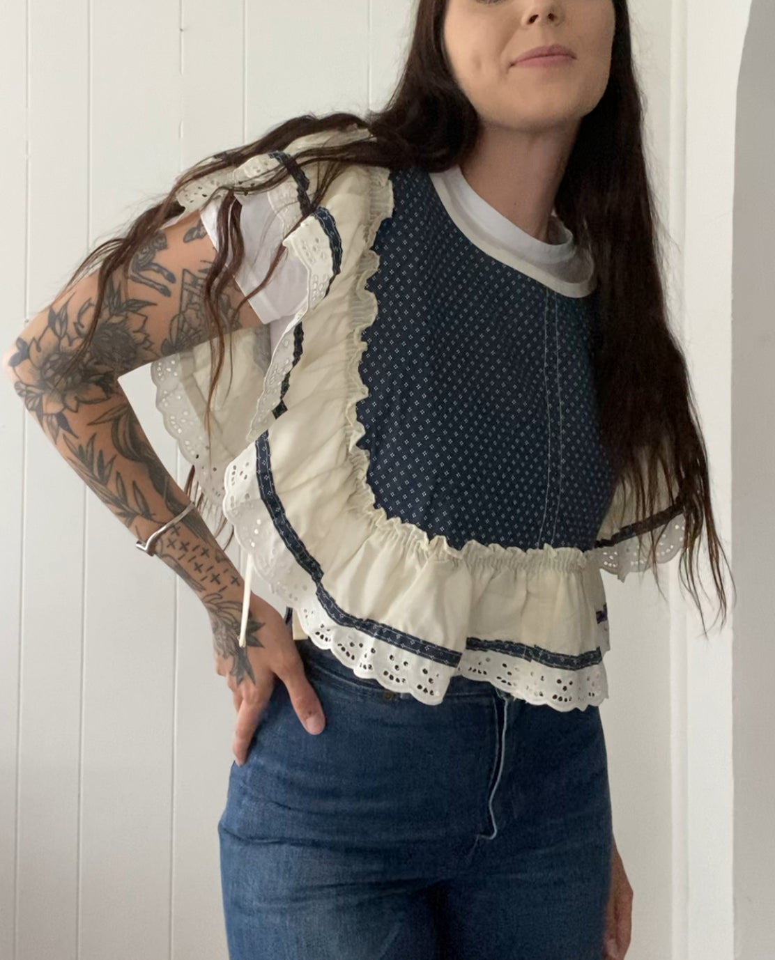 Upcycled Vintage Side Tie Vest