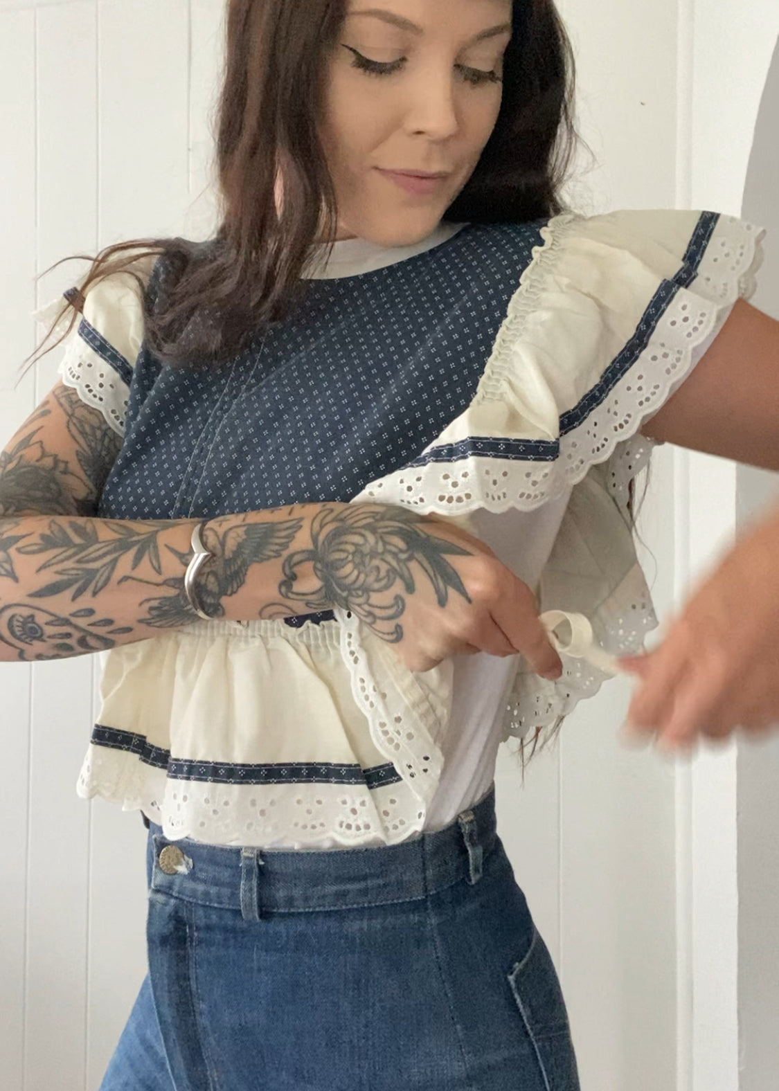Upcycled Vintage Side Tie Vest