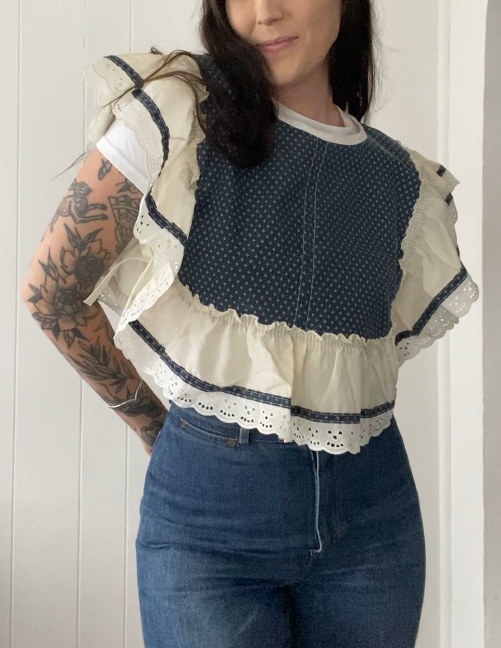 Upcycled Vintage Side Tie Vest