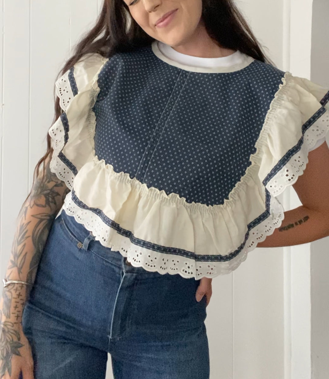 Upcycled Vintage Side Tie Vest