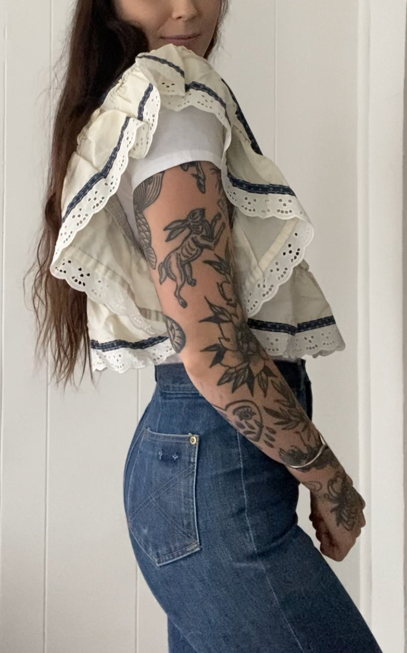 Upcycled Vintage Side Tie Vest