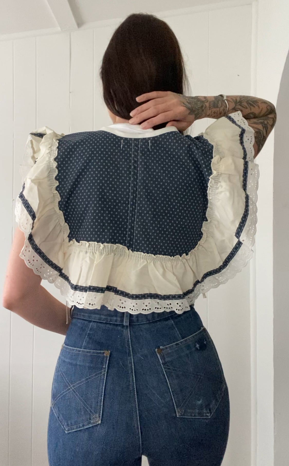 Upcycled Vintage Side Tie Vest