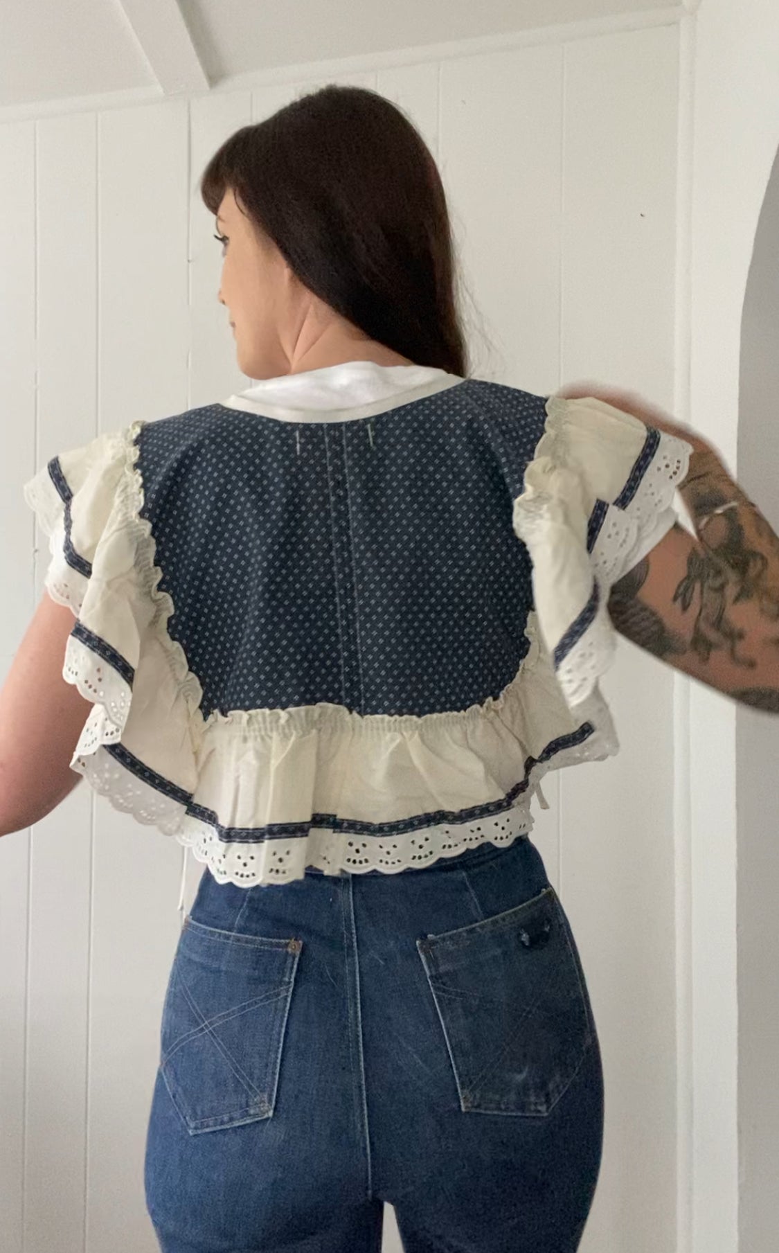 Upcycled Vintage Side Tie Vest