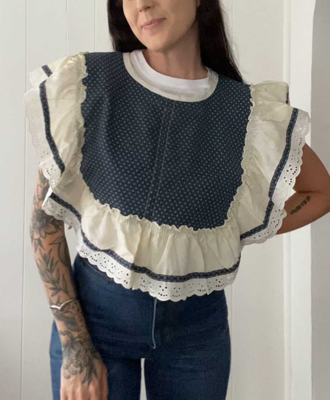 Upcycled Vintage Side Tie Vest