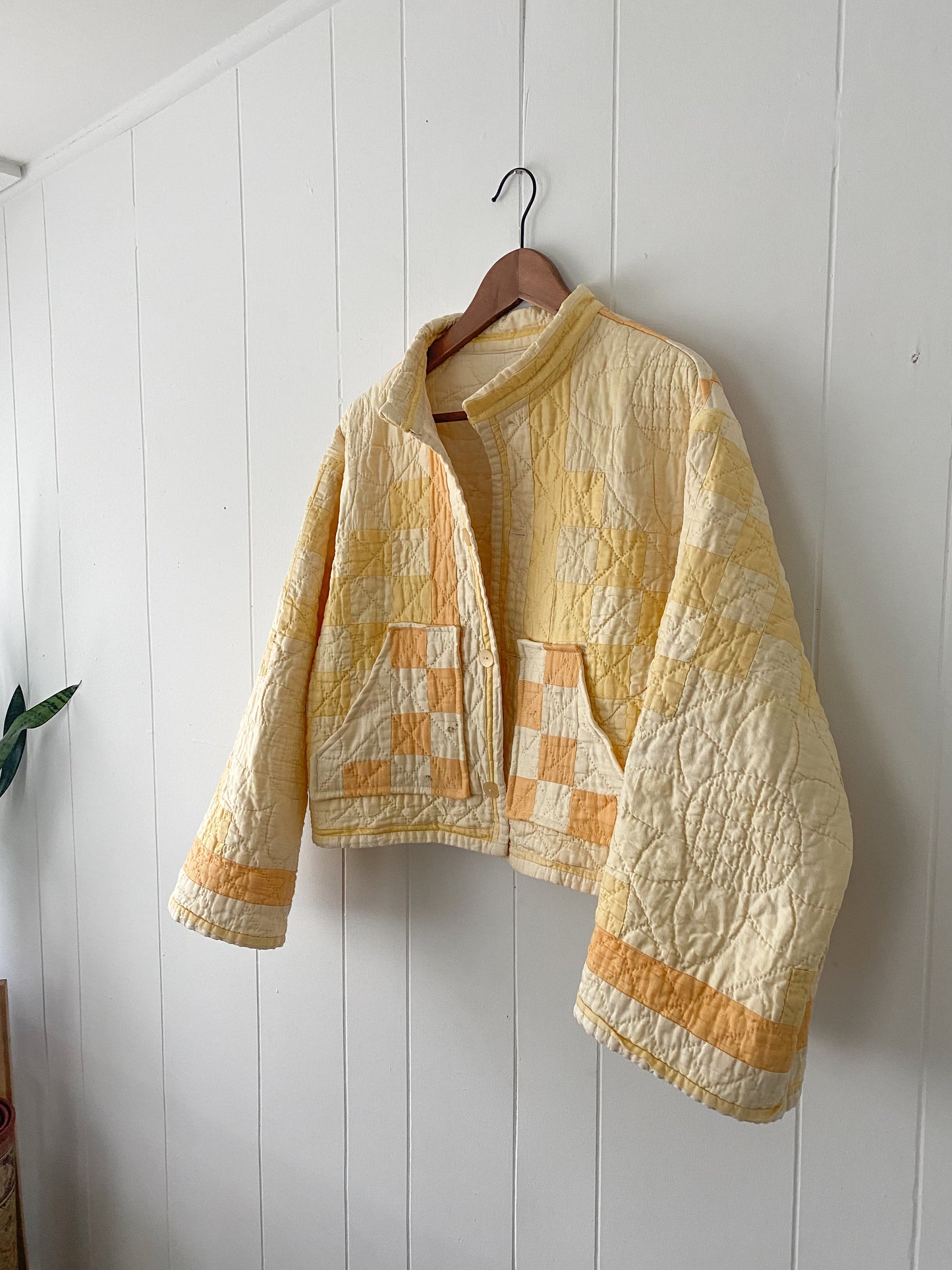 Upcycled Vintage Irish Chain Quilt Jacket