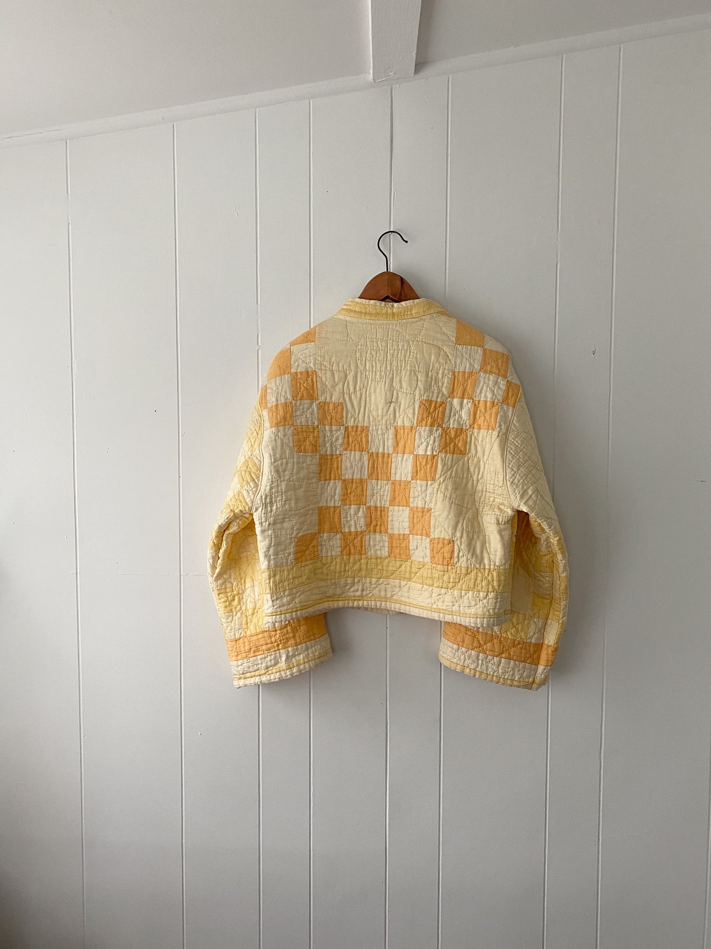 Upcycled Vintage Irish Chain Quilt Jacket