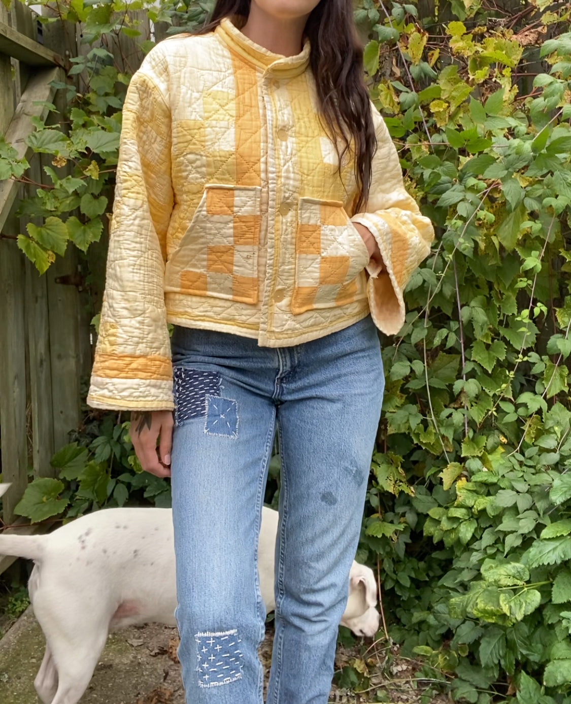 Upcycled Vintage Irish Chain Quilt Jacket