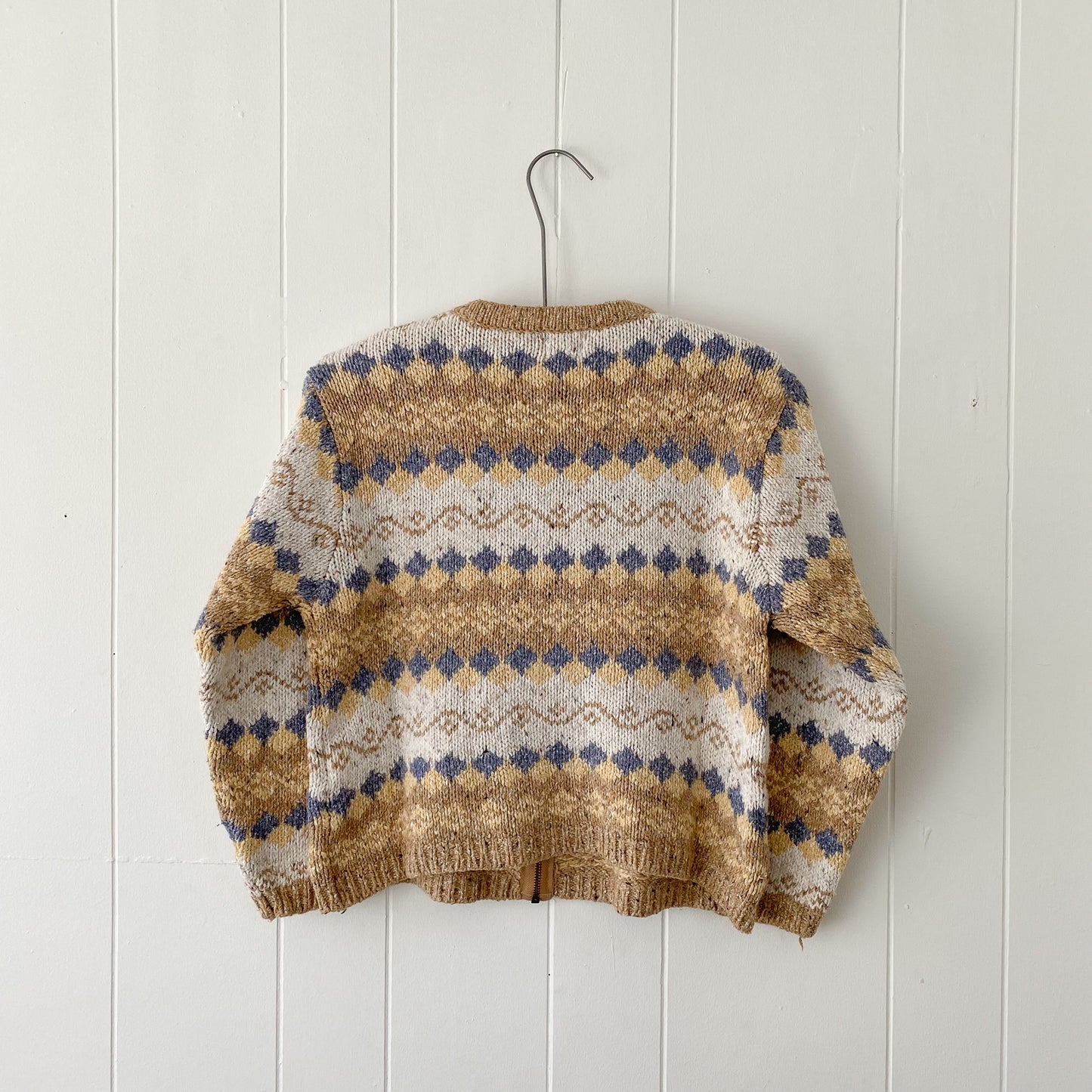 S/M Vintage Cleo Zip Up Knit Cardigan
