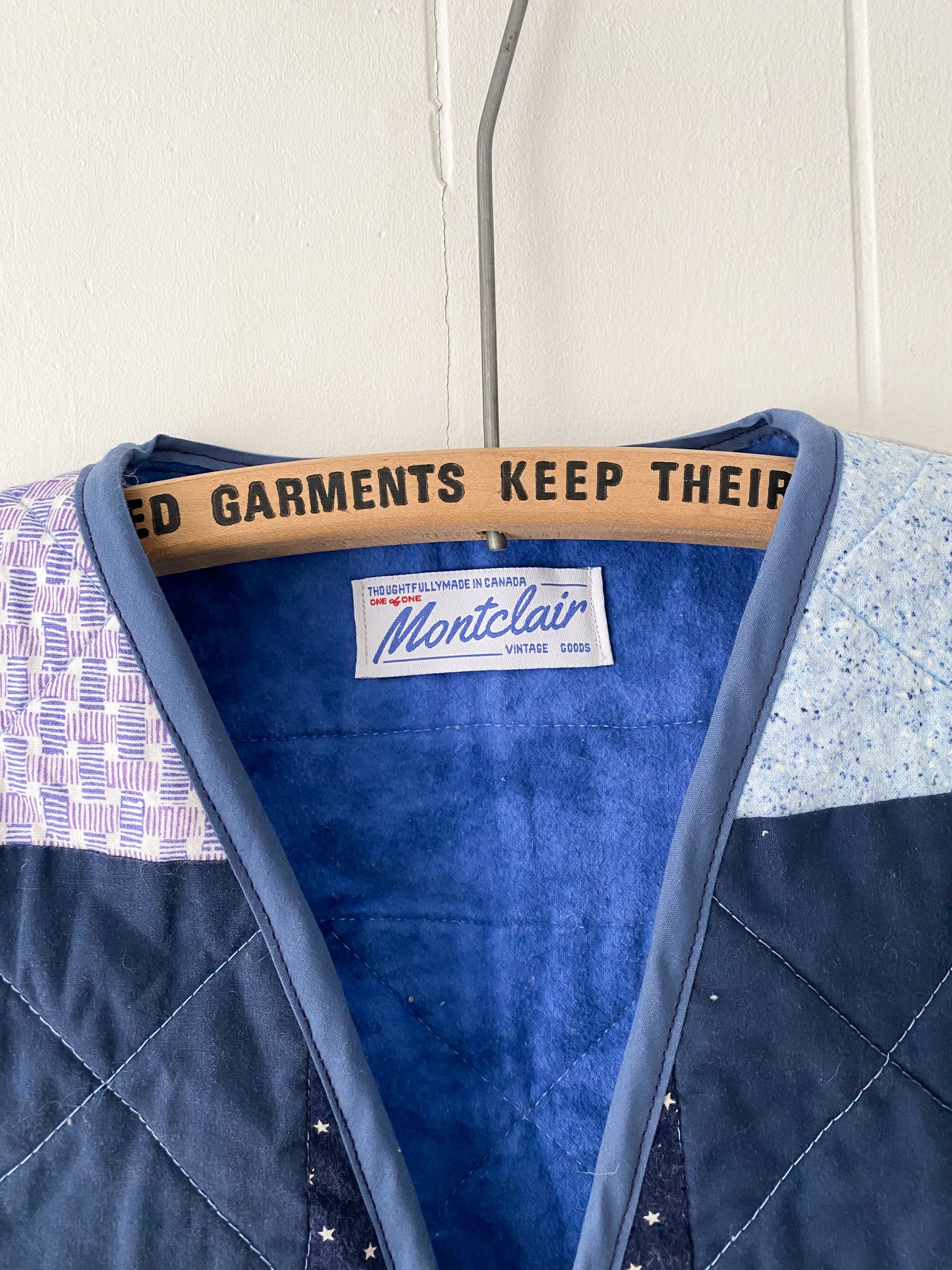 (S/M) Upcycled Tie Front Quilt Vest