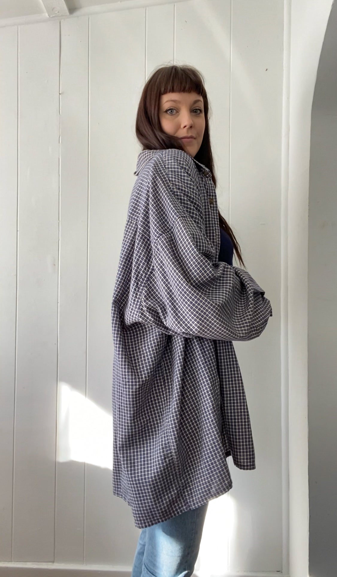 (2-4XL) Vintage Quilt Block Button Down