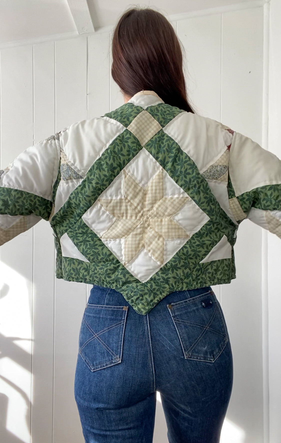 (S) Upcycled Vintage Quilt Jacket