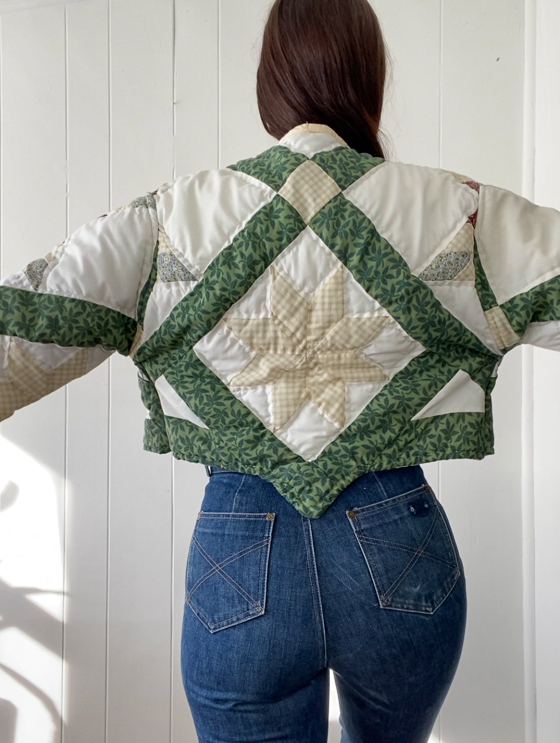 (S) Upcycled Vintage Quilt Jacket