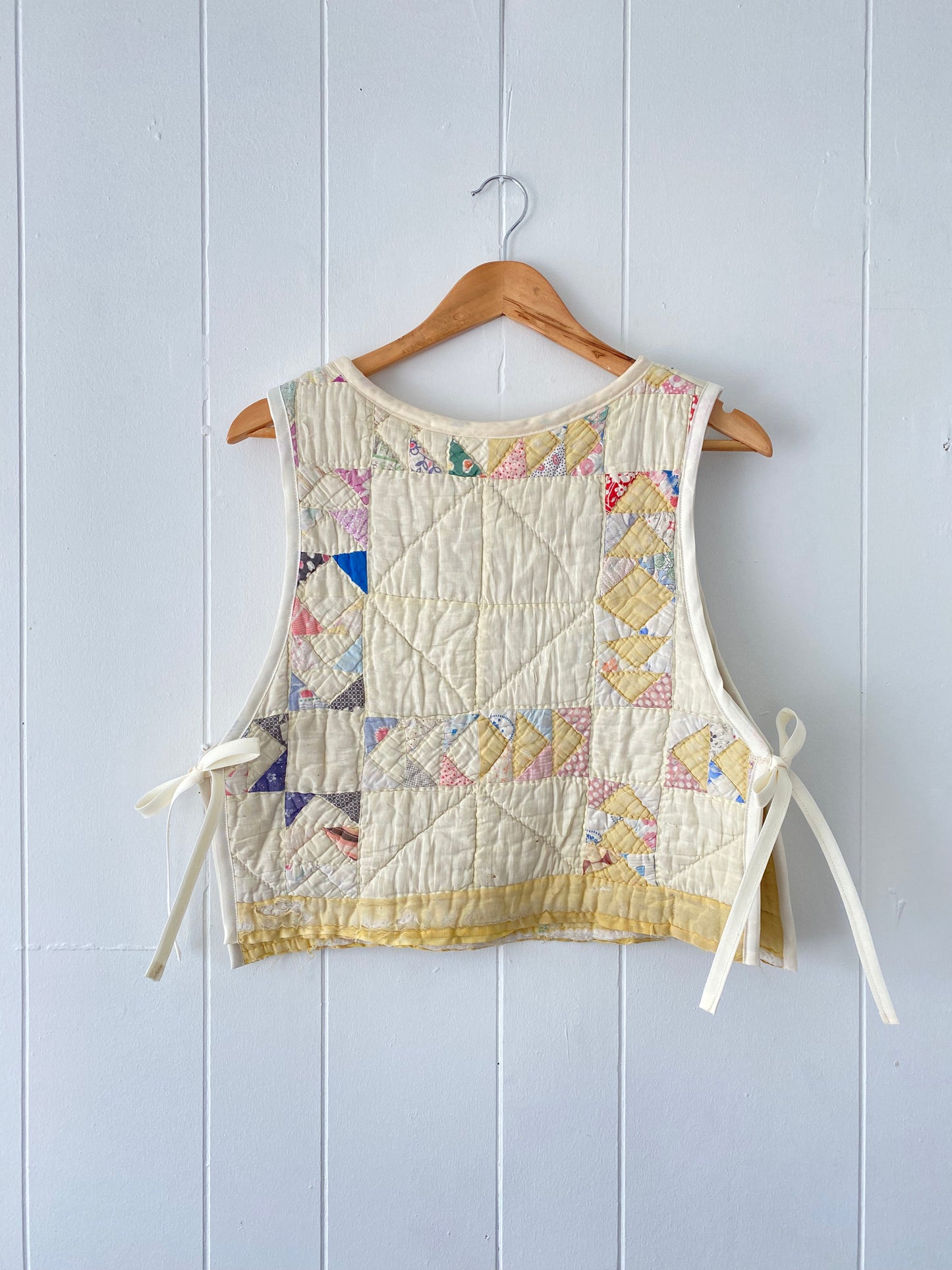 Upcycled Vintage Side Tie Quilt Vest