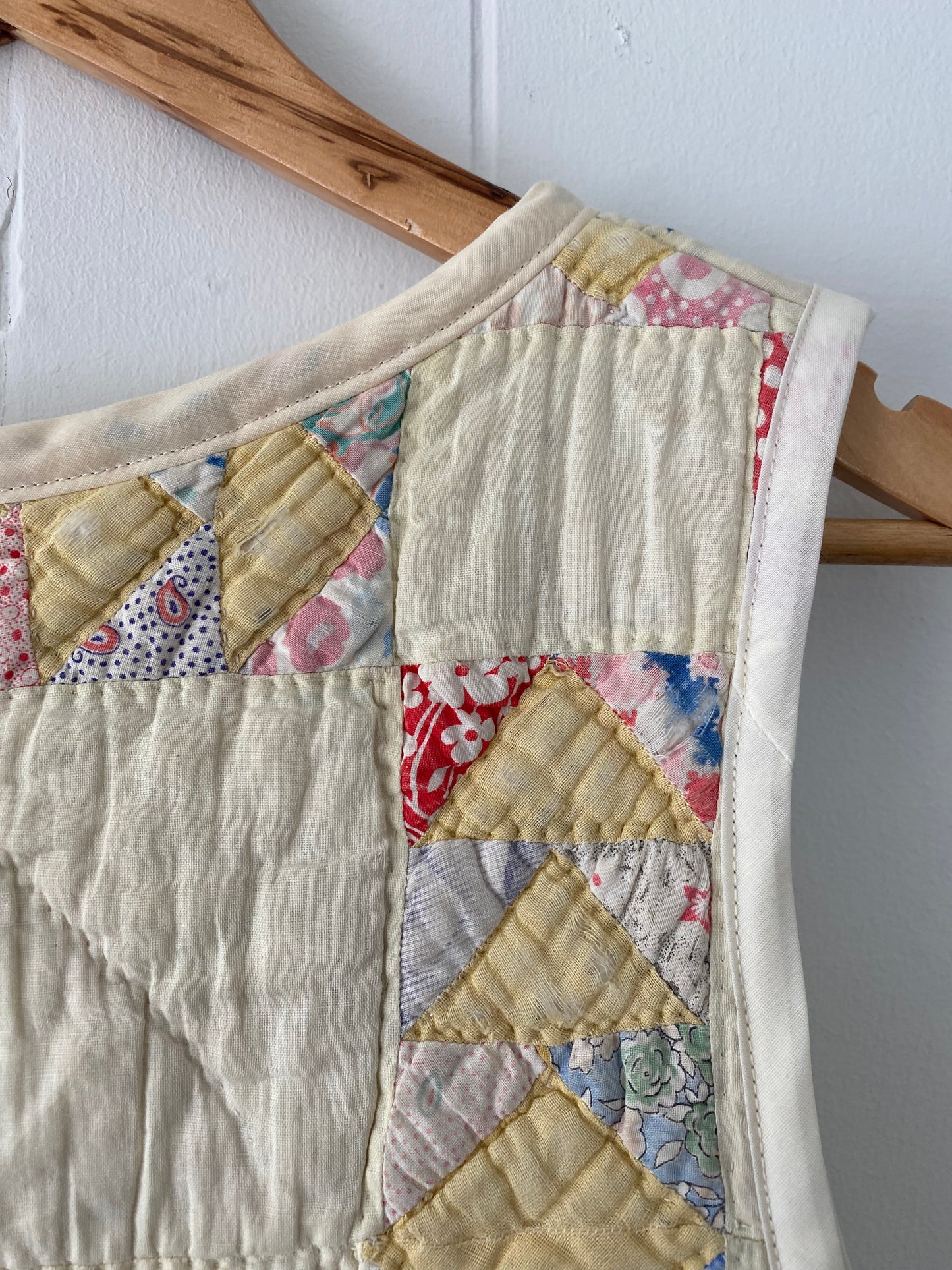 Upcycled Vintage Side Tie Quilt Vest