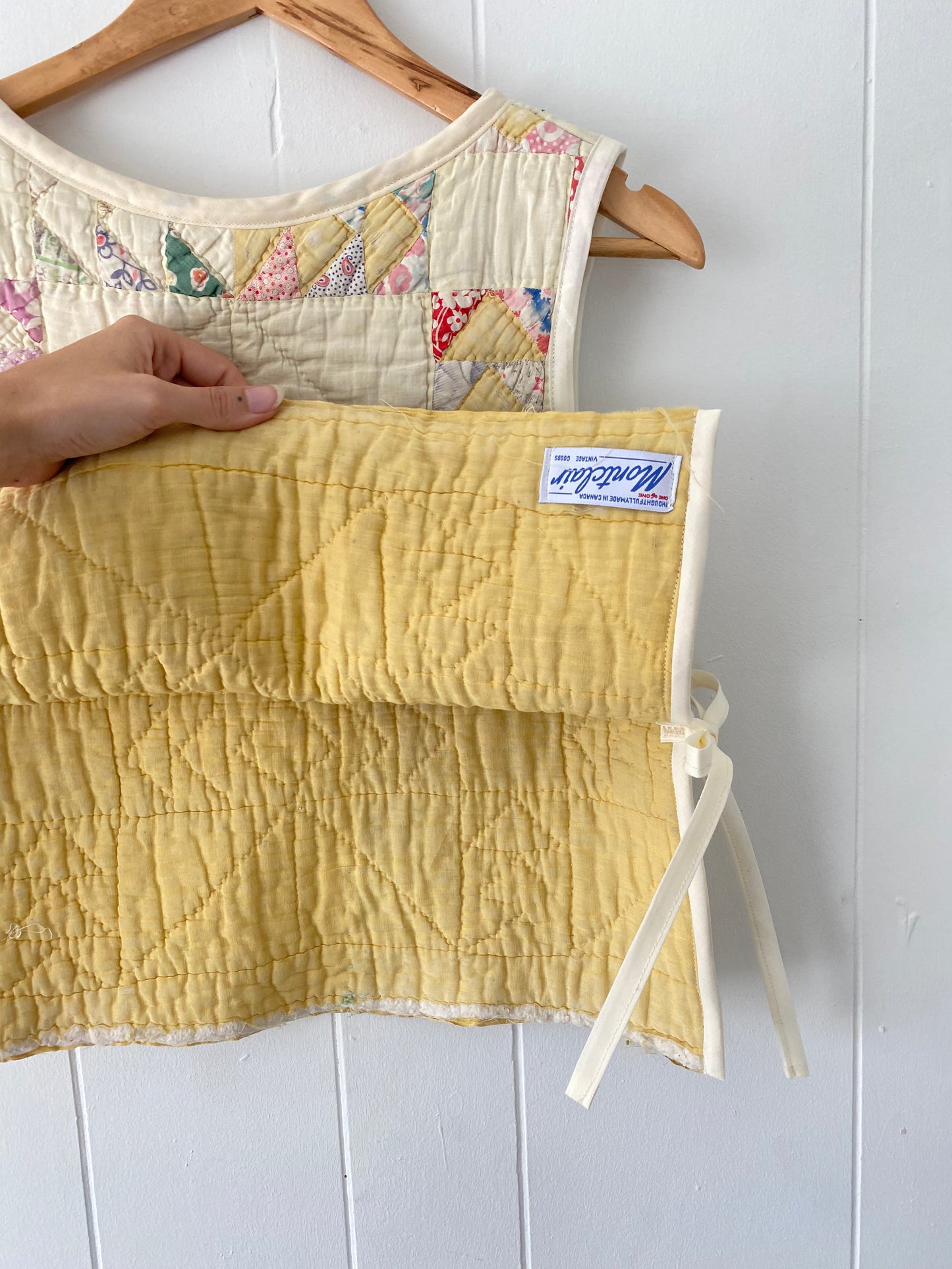 Upcycled Vintage Side Tie Quilt Vest
