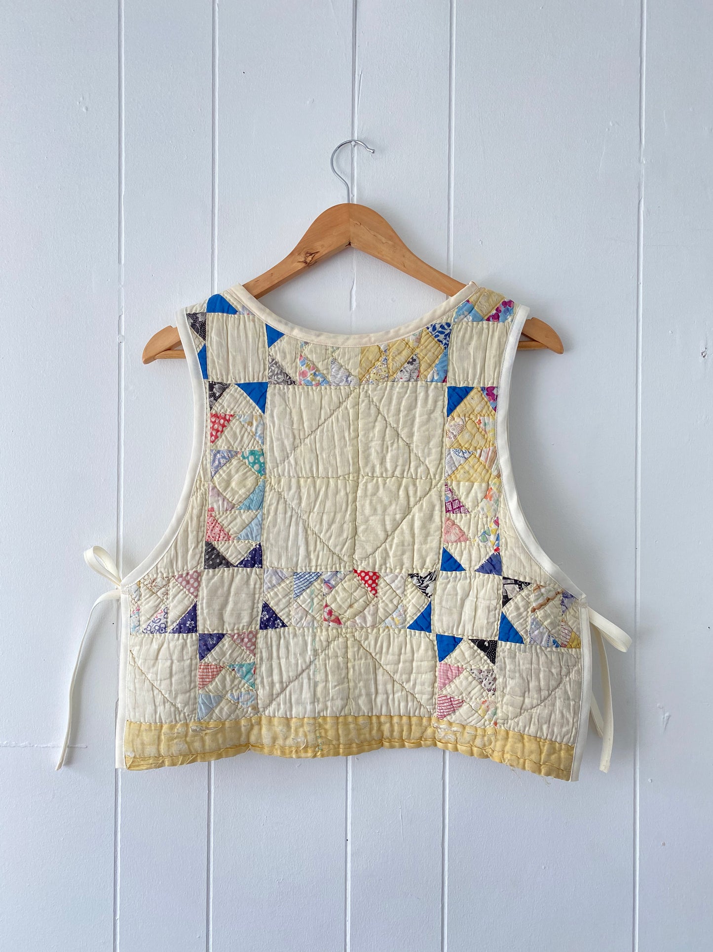 Upcycled Vintage Side Tie Quilt Vest