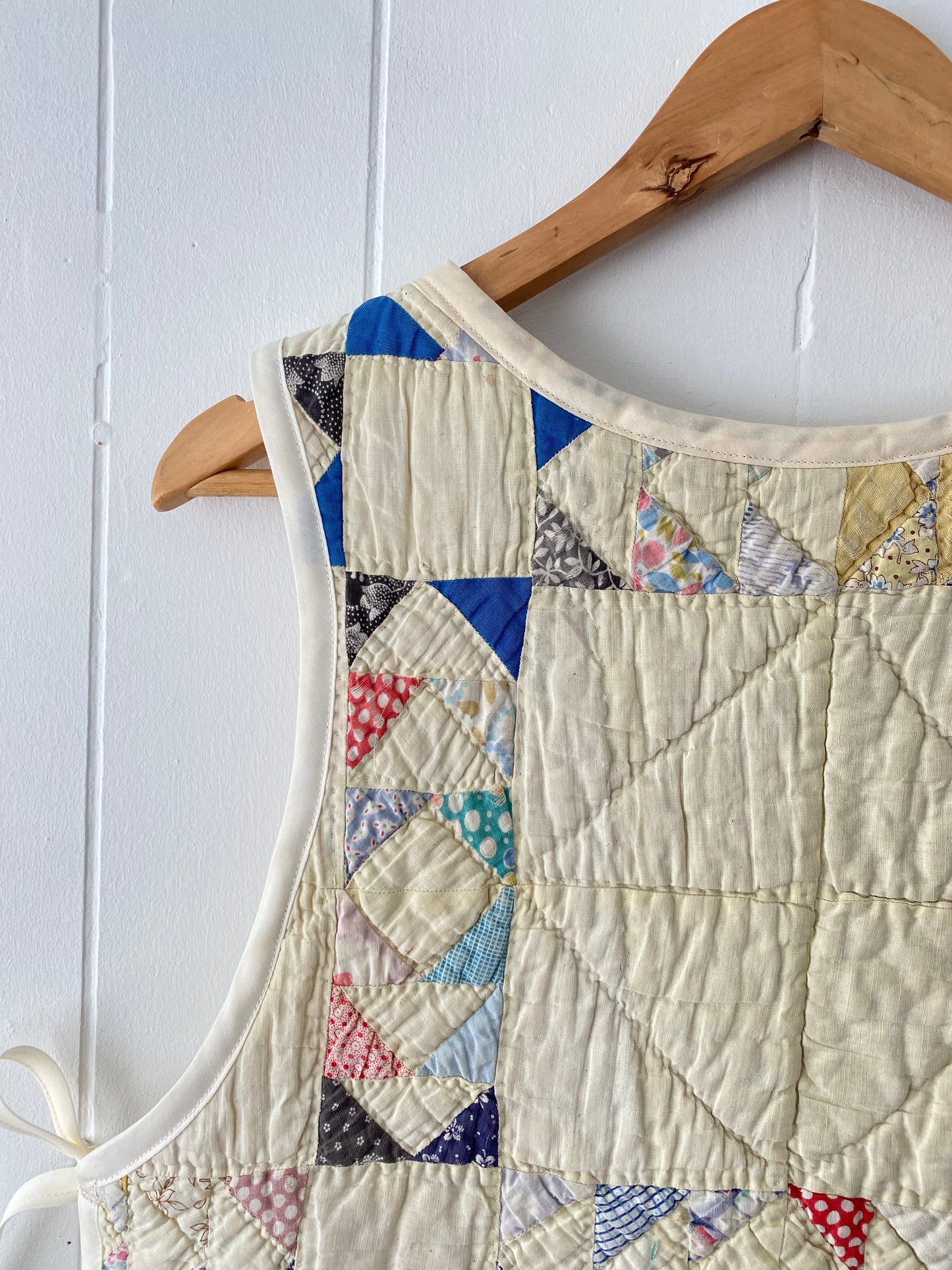 Upcycled Vintage Side Tie Quilt Vest