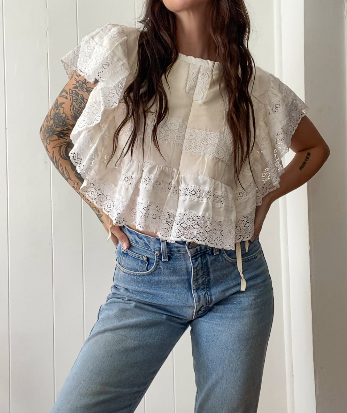 Upcycled Vintage Side Tie Vest