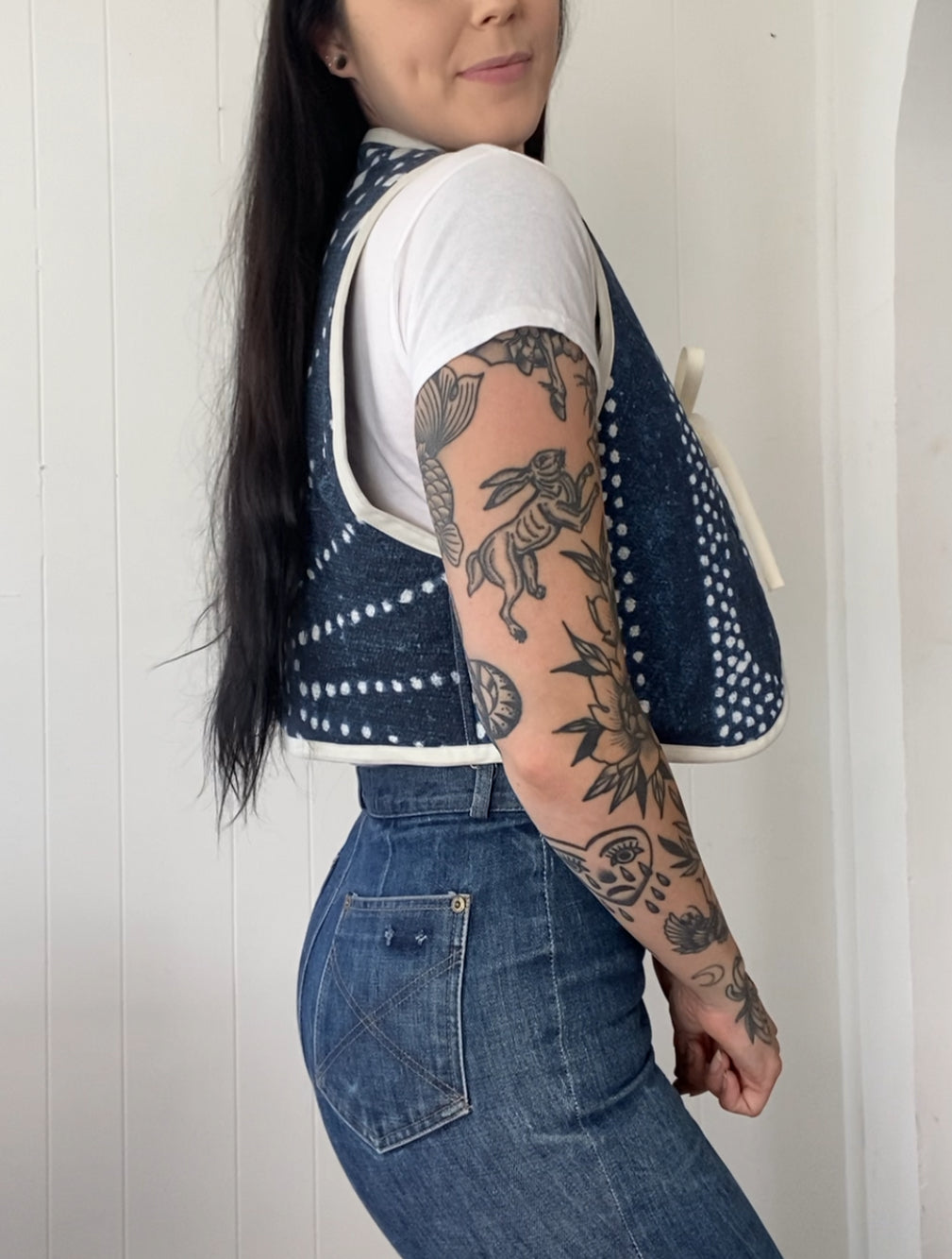 Upcycled Tie-Front Vest