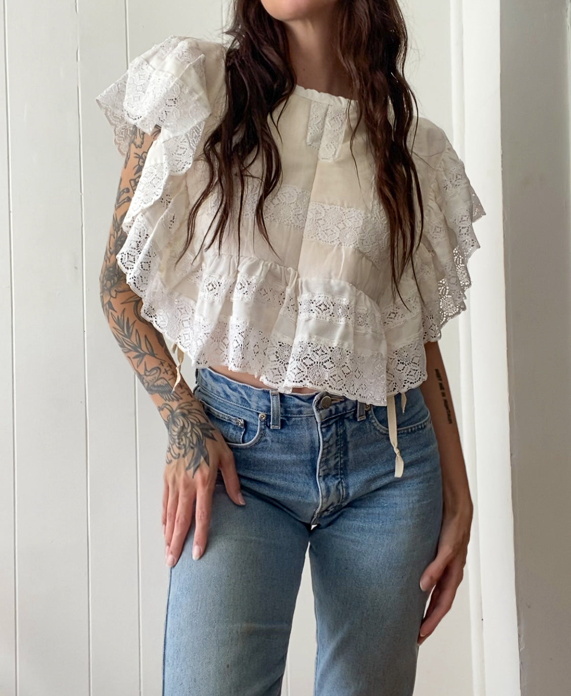 Upcycled Vintage Side Tie Vest