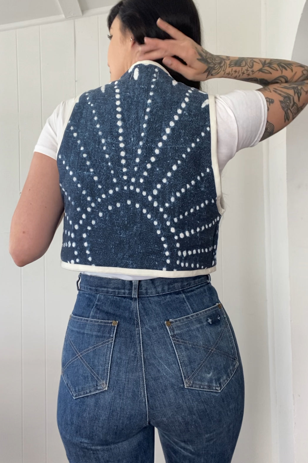 Upcycled Tie-Front Vest