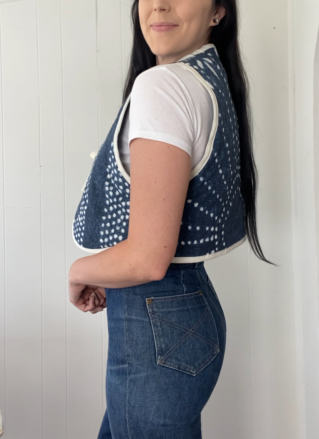 Upcycled Tie-Front Vest