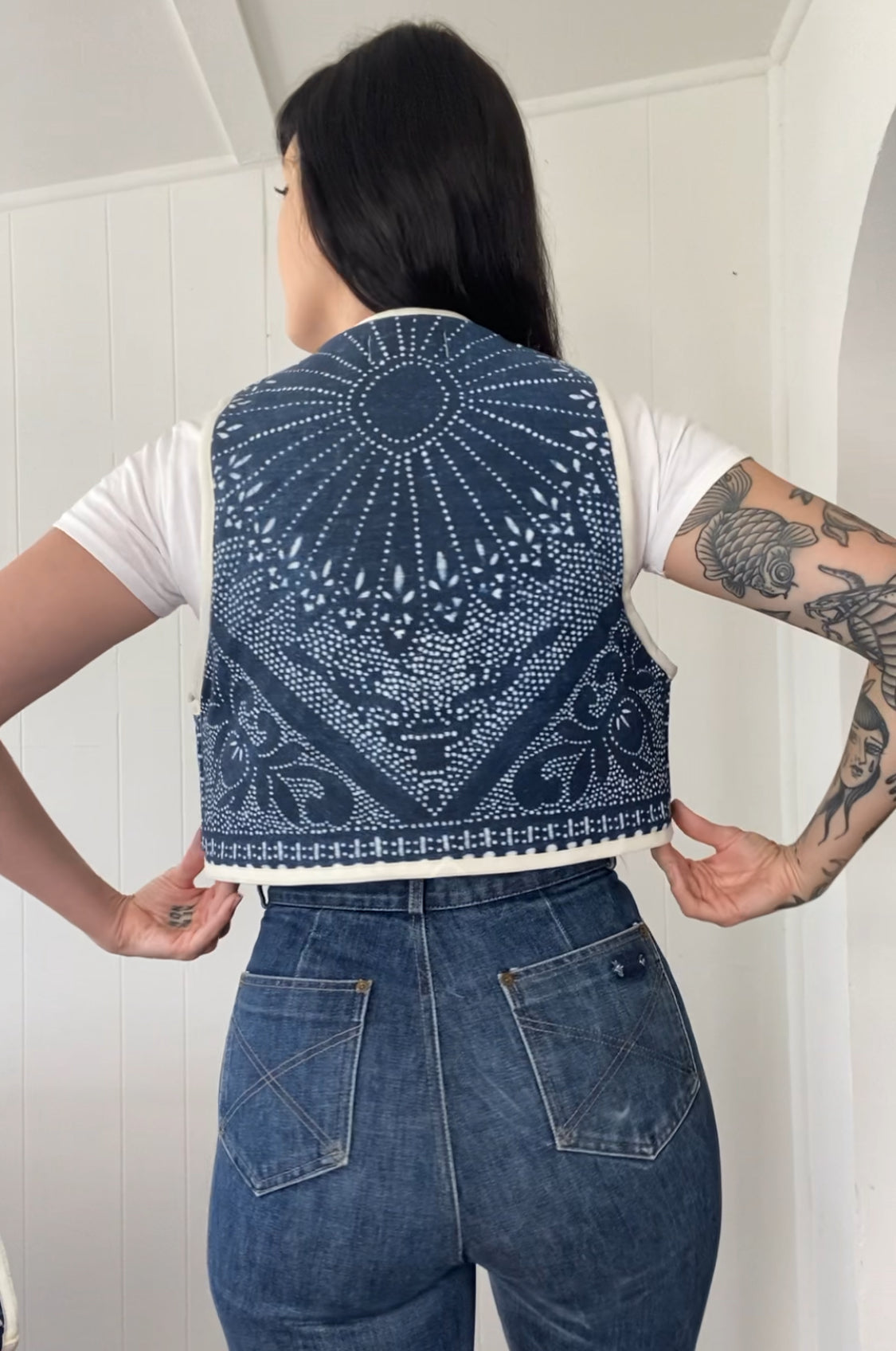 Upcycled Tie-Front Vest