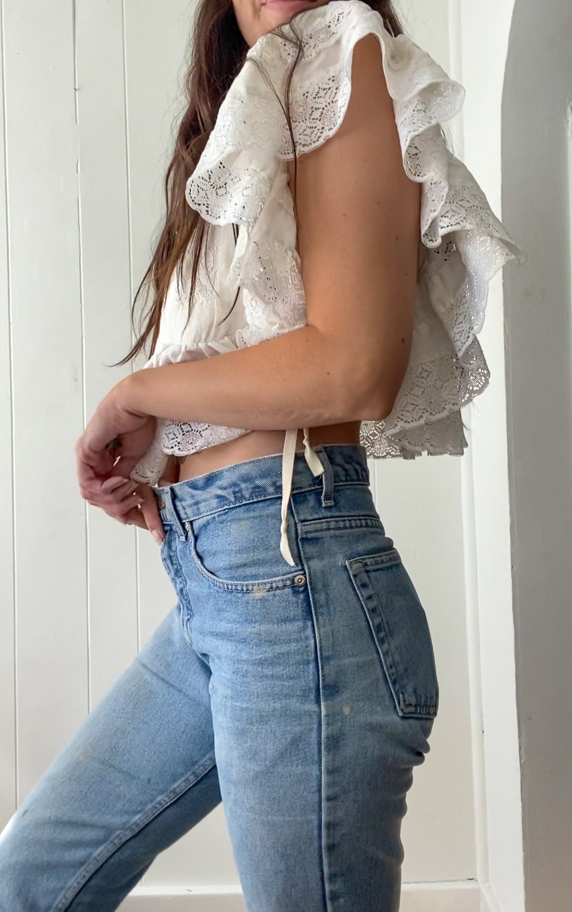 Upcycled Vintage Side Tie Vest