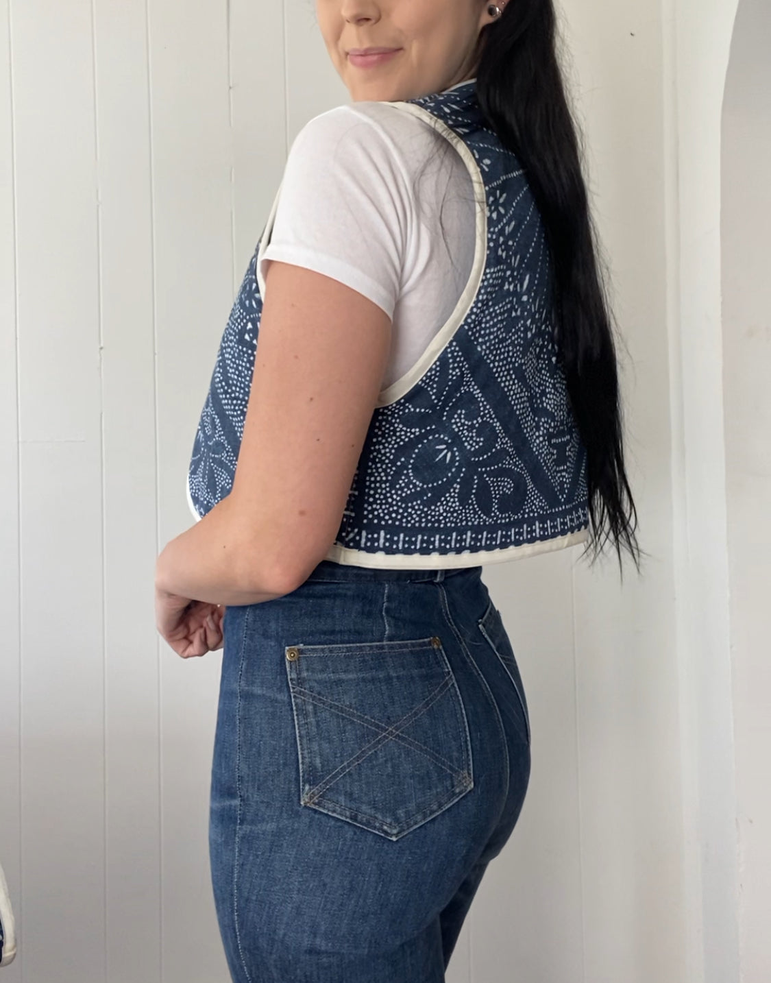 Upcycled Tie-Front Vest