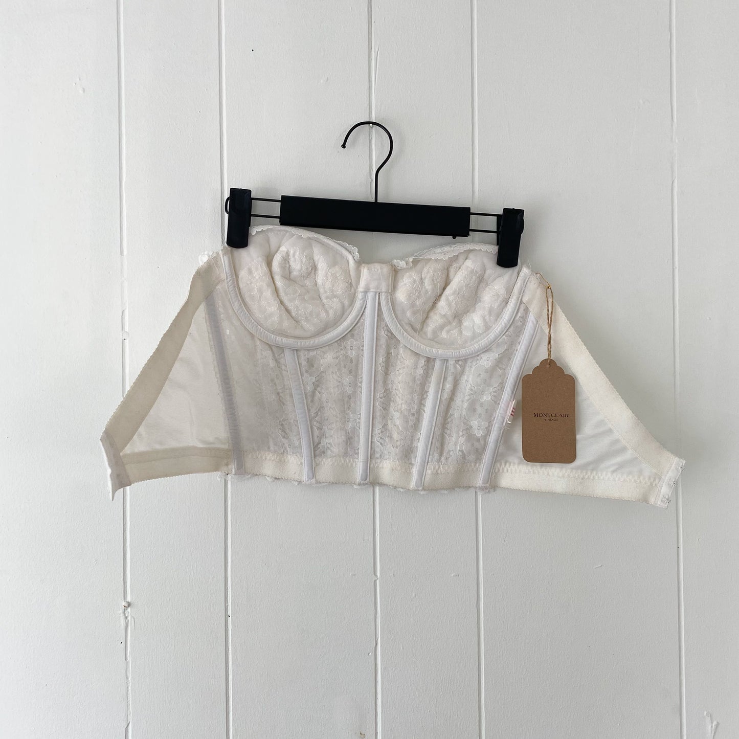 XS/S-S Vintage Lace and Faux Pearl Bustier