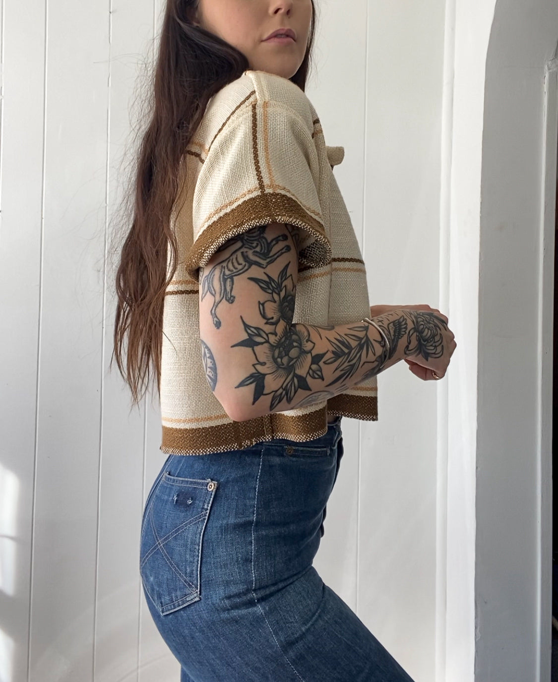 Upcycled Woven Button Up