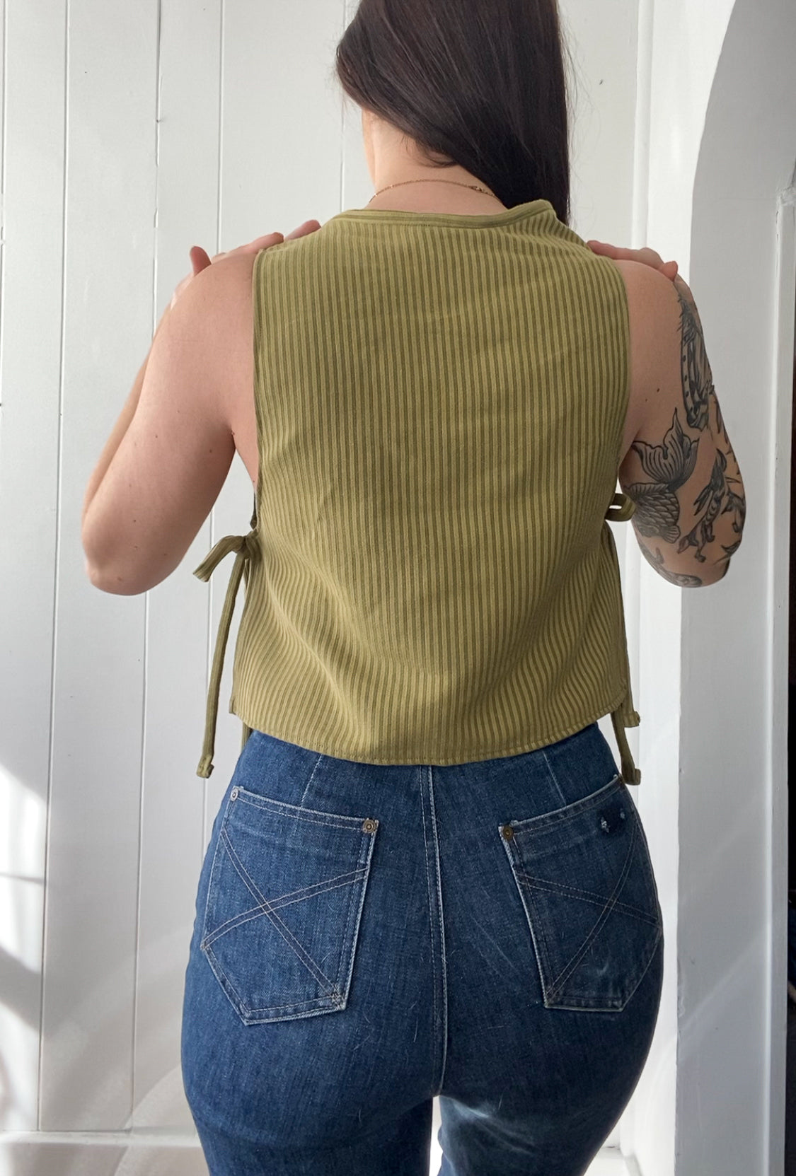 Upcycled Side-Tie Tank Top