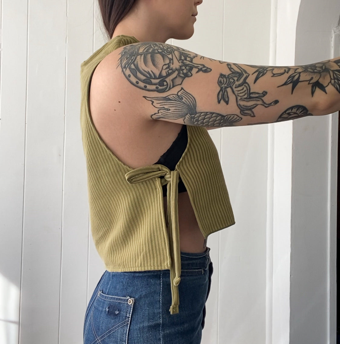 Upcycled Side-Tie Tank Top