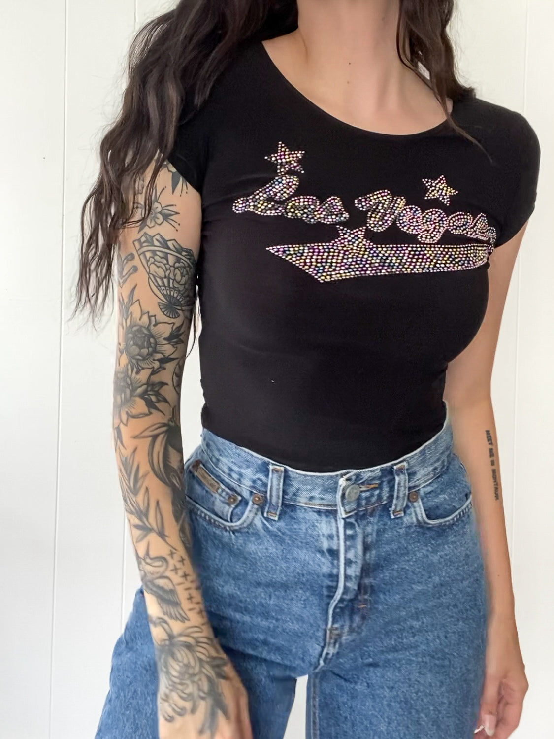 S Vintage Bedazzled Las Vegas Women's Tee