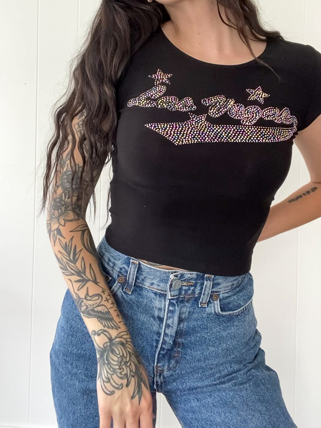 S Vintage Bedazzled Las Vegas Women's Tee
