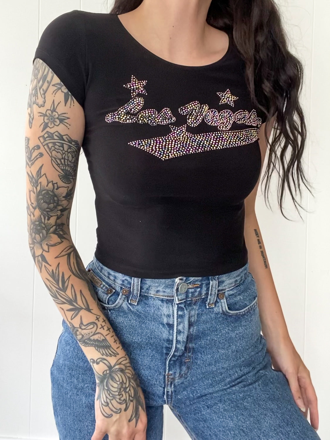 S Vintage Bedazzled Las Vegas Women's Tee